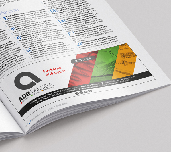 ADR - Prentsarako iragarkia